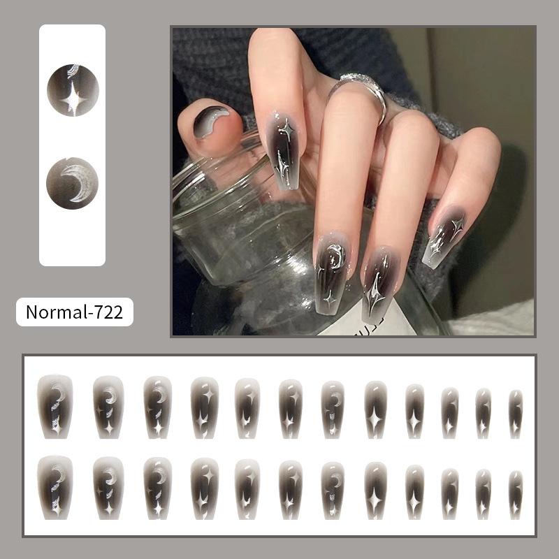 24Pcs Wearable Black Press on Nail Tips Full Cover Fake Nails with Design Moonlight Star Lovely Girls False Nails Art
24Pcs Wearable Black Press on Nail Tips Full Cover Fake Nails with Design Moonlight Star Lovely Girls False Nails Art