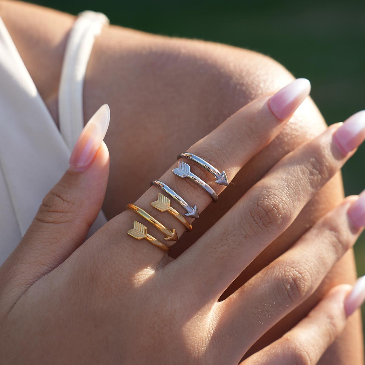 Stainless Steel Arrow Adjustable Open Rings for Women 18K Gold Plated Waterproof High Quality Ladies Zircon For Vacation Etc resizable
Stainless Steel Arrow Adjustable Open Rings for Women 18K Gold Plated Waterproof High Quality Ladies Zircon For Vacation Etc resizable
