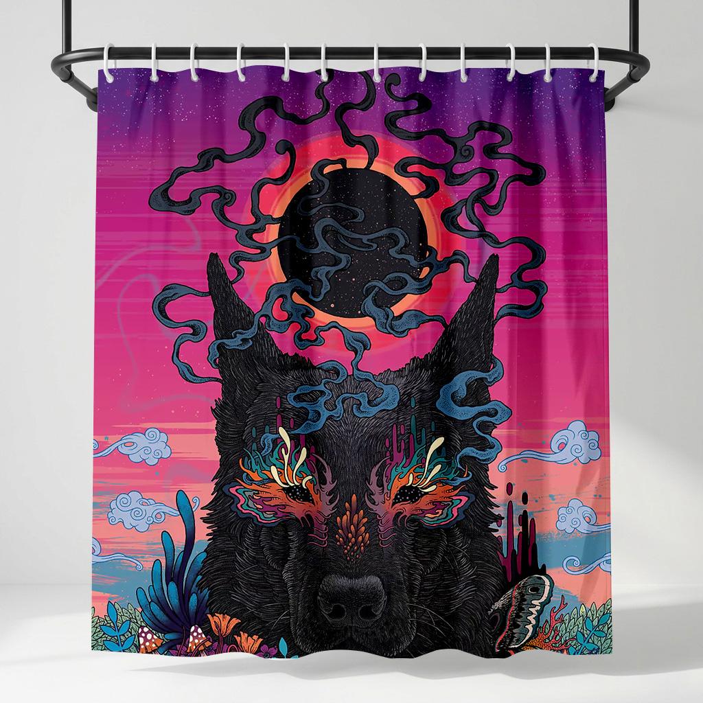 Psychedelic German Shepherd Shower Curtain, Surreal Dog Solar Eclipse Bathroom Decor, Fantasy Animal Art Fabric Bath Curtain W60H190(CM)-1 Pcs
Psychedelic German Shepherd Shower Curtain, Surreal Dog Solar Eclipse Bathroom Decor, Fantasy Animal Art Fabric Bath Curtain W60H190(CM)-1 Pcs