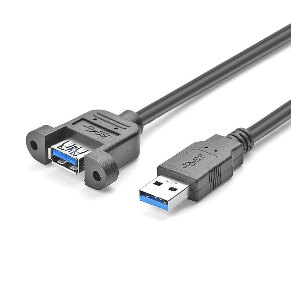 Удлинительный кабель USB 3.0 «папа-мама» с двойным экранированием и винтовым креплением на панели.
Удлинительный кабель USB 3.0 «папа-мама» с двойным экранированием и винтовым креплением на панели.
