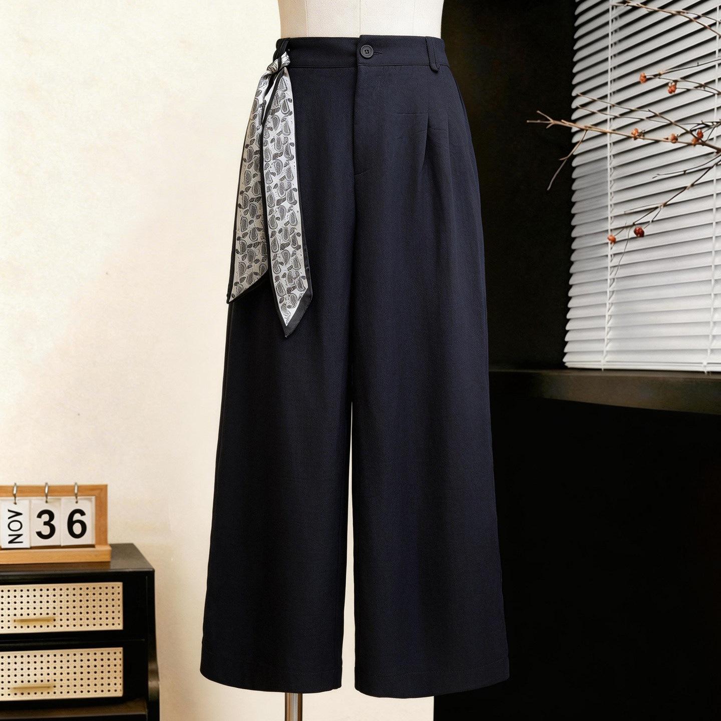 2026 Spring Silk Scarf Suit: Elegant High-Waist Drapey Wide-Leg Pants XL for 105-120 lbs
2026 Spring Silk Scarf Suit: Elegant High-Waist Drapey Wide-Leg Pants XL for 105-120 lbs