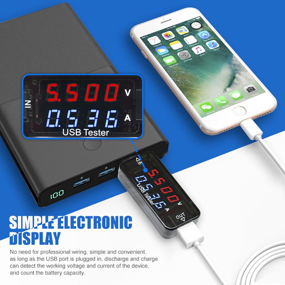 Digital USB Current Voltage Charging Detector 4 Digits Mobile Power Current Voltmeter Ammeter Voltage Charger Tester
Digital USB Current Voltage Charging Detector 4 Digits Mobile Power Current Voltmeter Ammeter Voltage Charger Tester