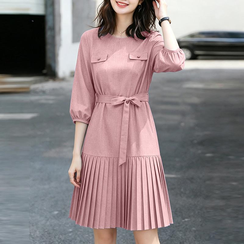 ZANZEA Women Casual Round Neck Solid Color 3/4 Sleeve Loose Midi Dress 5XL рожевий
ZANZEA Women Casual Round Neck Solid Color 3/4 Sleeve Loose Midi Dress 5XL рожевий