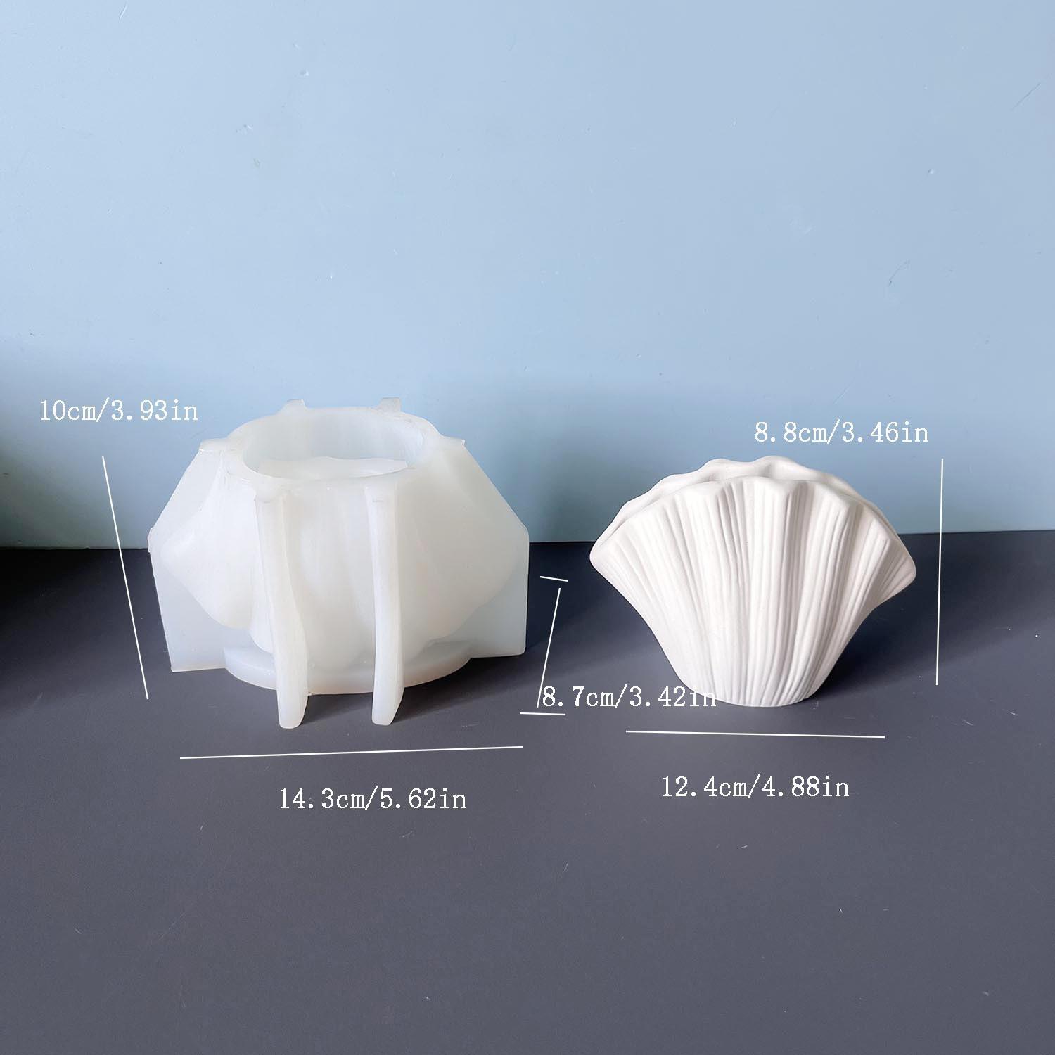 Силиконовая форма для вазы-ракушки Маленькая ваза-иллюстрация Гипсовая форма Формы для украшений в виде капель с дерева белый