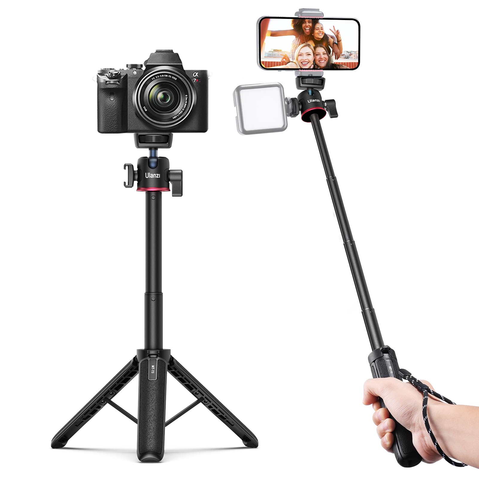 Ulanzi MT-73 Mini Camera Tripod, 4-Section Telescopic Selfie Stick with Cold Shoe, Tabletop Tripod, 360 Degree Free Head, Smartphone Tripod, 14 Screw
Ulanzi MT-73 Mini Camera Tripod, 4-Section Telescopic Selfie Stick with Cold Shoe, Tabletop Tripod, 360 Degree Free Head, Smartphone Tripod, 14 Screw