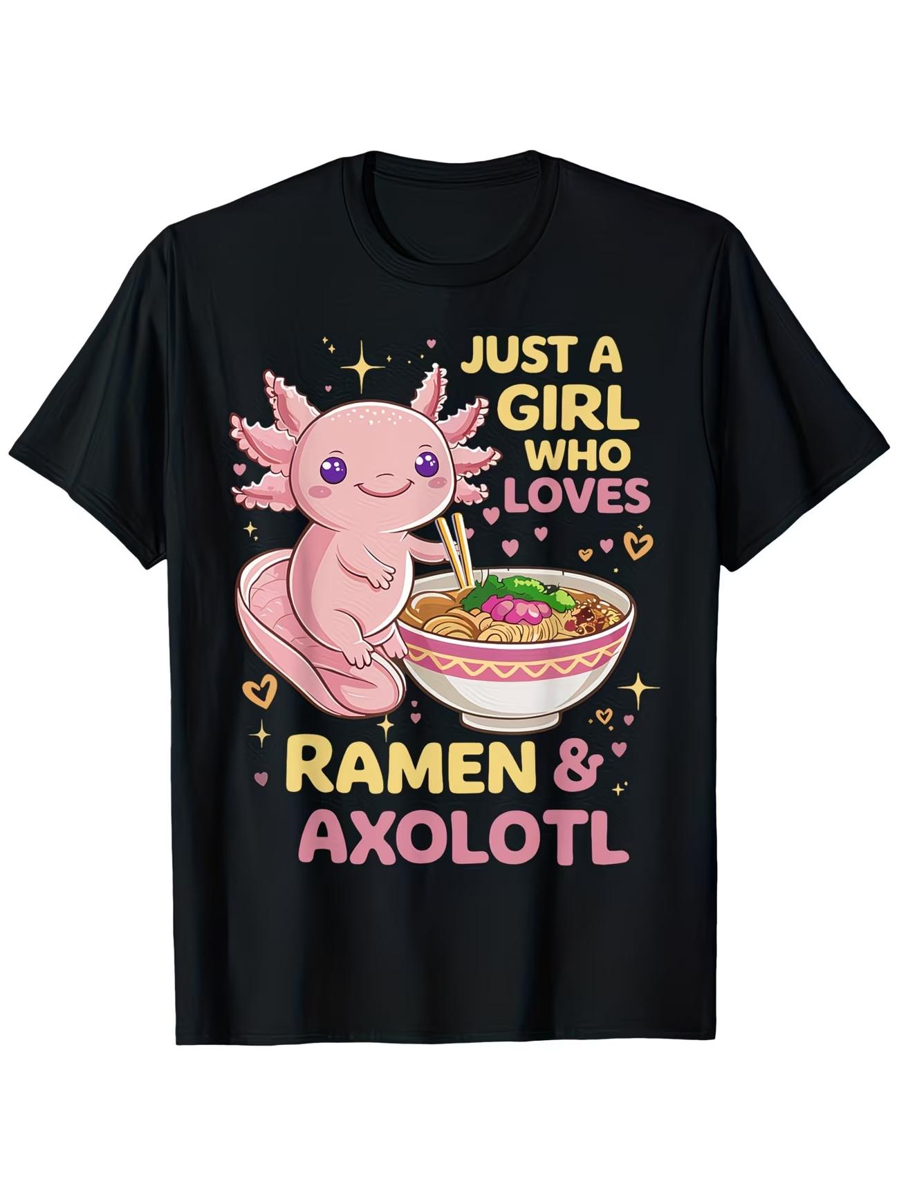 Just A Girl Who Loves RaUnisex Axolotl Graphic T Shirt Kawaii Anime Japanese Foodie Unisex Women Summer Short Sleeve Casual Tee S
Just A Girl Who Loves RaUnisex Axolotl Graphic T Shirt Kawaii Anime Japanese Foodie Unisex Women Summer Short Sleeve Casual Tee S
