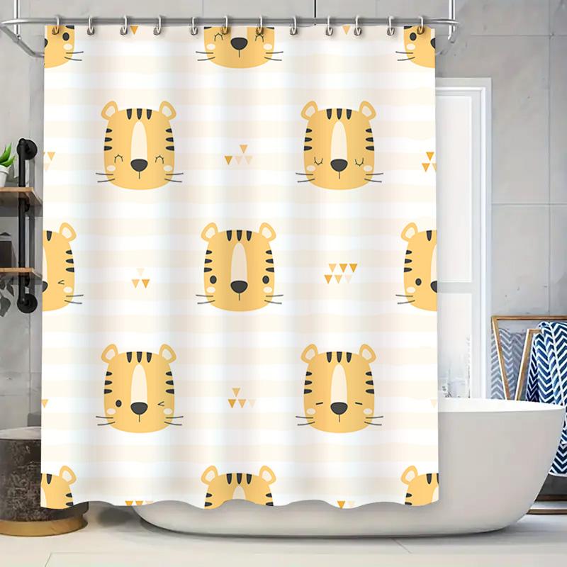 Modern Cartoon Tiger Bath Shower Curtain Kids Bathroom Decor Waterproof Printed Fabric For Home Decoration White Yellow Stripe W60H190(CM)-1 Pcs
Modern Cartoon Tiger Bath Shower Curtain Kids Bathroom Decor Waterproof Printed Fabric For Home Decoration White Yellow Stripe W60H190(CM)-1 Pcs
