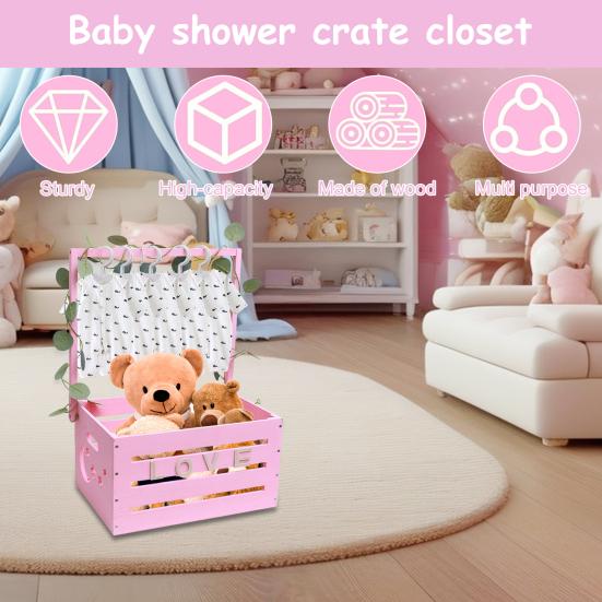 Yousheng Baby Shower Crate Closet Wooden Baby Shower Basket with Hangers Baby Gift Storage Crate Hamper with Handle And Garland for Newborn синій
Yousheng Baby Shower Crate Closet Wooden Baby Shower Basket with Hangers Baby Gift Storage Crate Hamper with Handle And Garland for Newborn синій