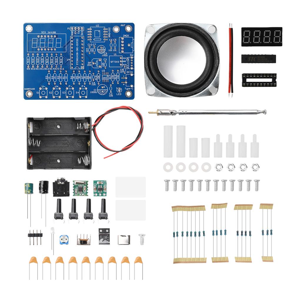 87.5-108MHz FM radio kit, digital display electronic DIY parts, manual soldering kit, Type C interface microcontroller
87.5-108MHz FM radio kit, digital display electronic DIY parts, manual soldering kit, Type C interface microcontroller