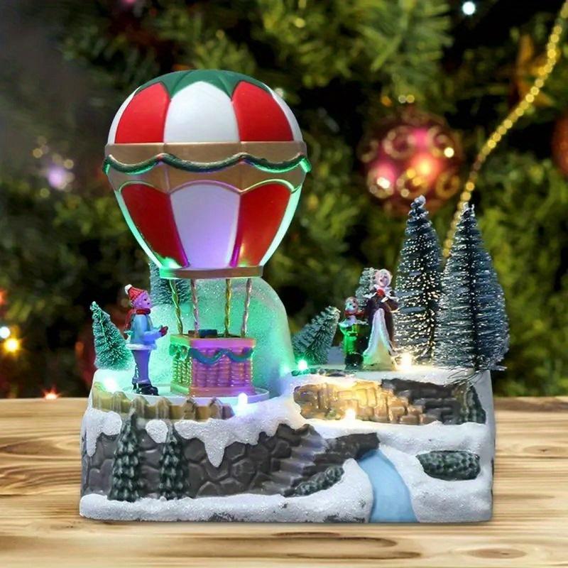 Рождественская деревенская музыка, снежный деревенский дом с вращающимися освещенными тропическими воздушными шарами, яркое праздничное украшение
Рождественская деревенская музыка, снежный деревенский дом с вращающимися освещенными тропическими воздушными шарами, яркое праздничное украшение