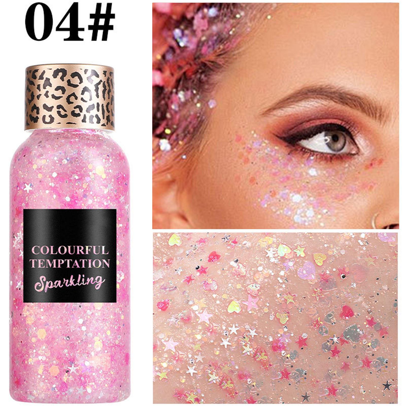 Sparkling Eye Makeup Sequins Gel Glitter for Face and Body Pearlescent High Shine Eyeshadow Liquid One Size
Sparkling Eye Makeup Sequins Gel Glitter for Face and Body Pearlescent High Shine Eyeshadow Liquid One Size