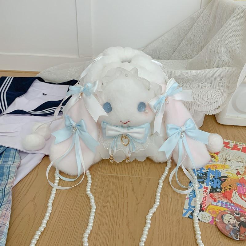 Lolita Bowknot Rabbit Plush Shoulder Bag With Pearl Chain For Daily Casual Use
Lolita Bowknot Rabbit Plush Shoulder Bag With Pearl Chain For Daily Casual Use