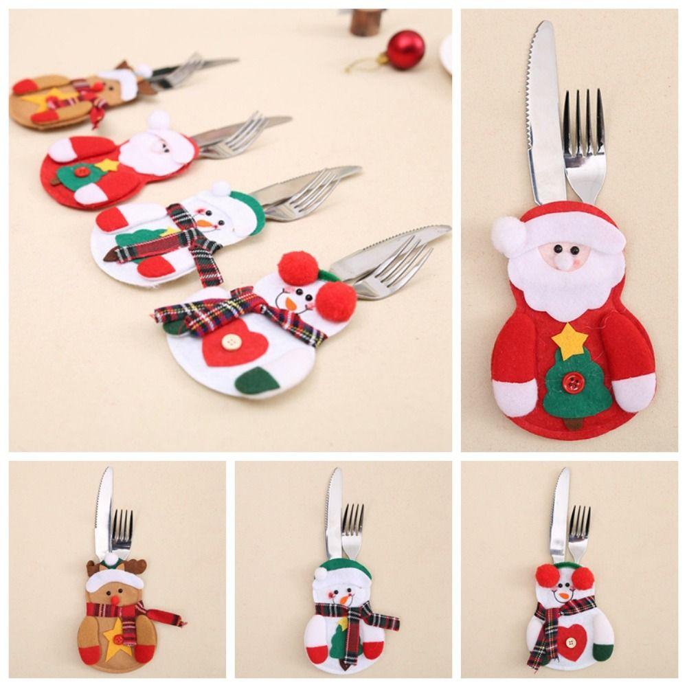 Santa Snowman Elk Christmas Tableware Holder Bag Reusable Christmas Fork Pocket Party Decor
Santa Snowman Elk Christmas Tableware Holder Bag Reusable Christmas Fork Pocket Party Decor