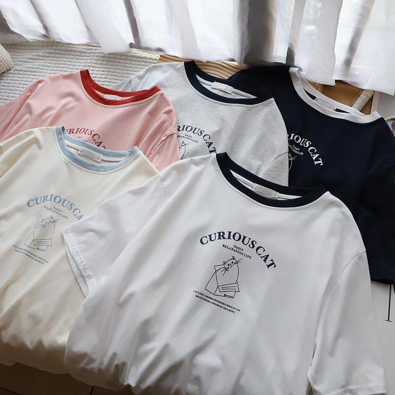 Korean Style Color Block Crew Neck Cartoon Loose Casual Women s T-shirt (Summer 2025) One Size
Korean Style Color Block Crew Neck Cartoon Loose Casual Women s T-shirt (Summer 2025) One Size