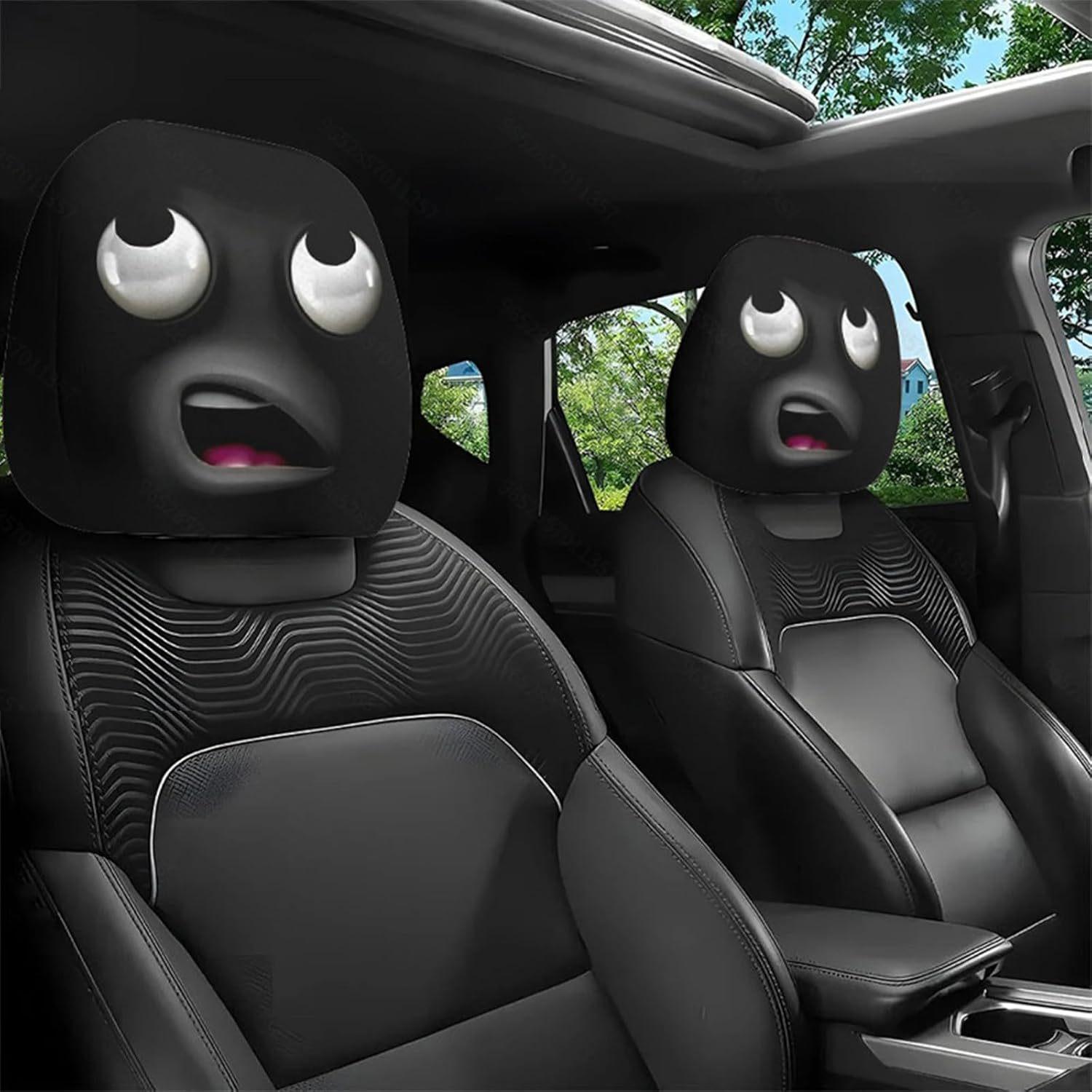 A two-piece set of exaggerated and fun car interior headrest covers for 2025, with funny face expressions and cool decorations
A two-piece set of exaggerated and fun car interior headrest covers for 2025, with funny face expressions and cool decorations