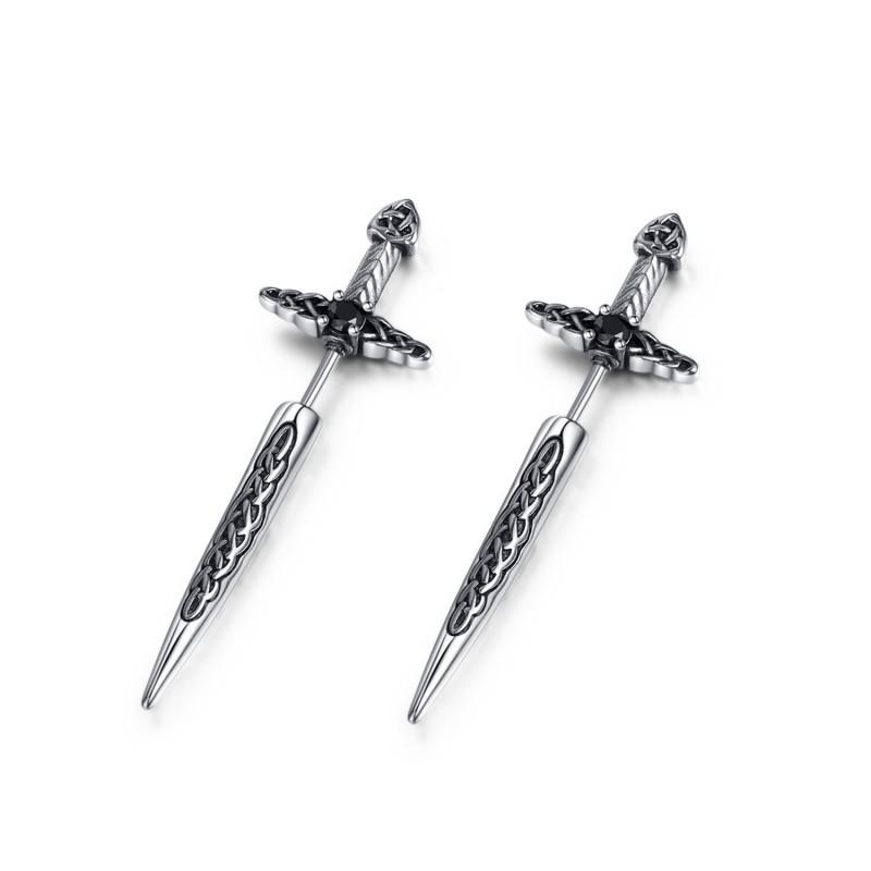 Personalized Hip-hop Trendy Earring Accessories Wholesale Stainless Steel Retro Versatile Celtic Knot Sword Earrings
Personalized Hip-hop Trendy Earring Accessories Wholesale Stainless Steel Retro Versatile Celtic Knot Sword Earrings
