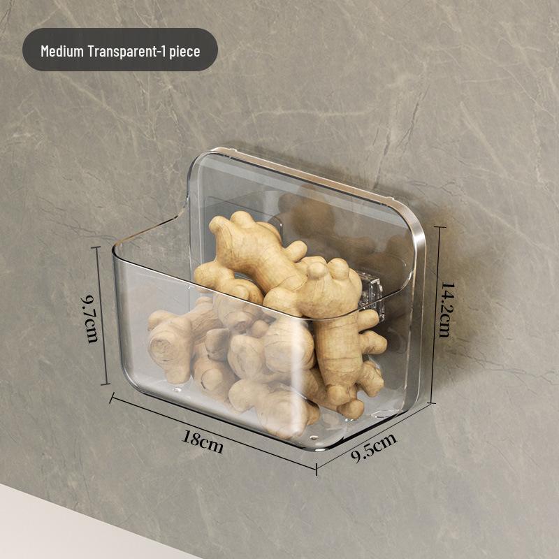 Wall-Mounted Kitchen Storage Basket for Spices & Bottles - Transparent Hanging Organizer for Ginger, Garlic, Oil, Sauce & Vinegar.
Wall-Mounted Kitchen Storage Basket for Spices & Bottles - Transparent Hanging Organizer for Ginger, Garlic, Oil, Sauce & Vinegar.