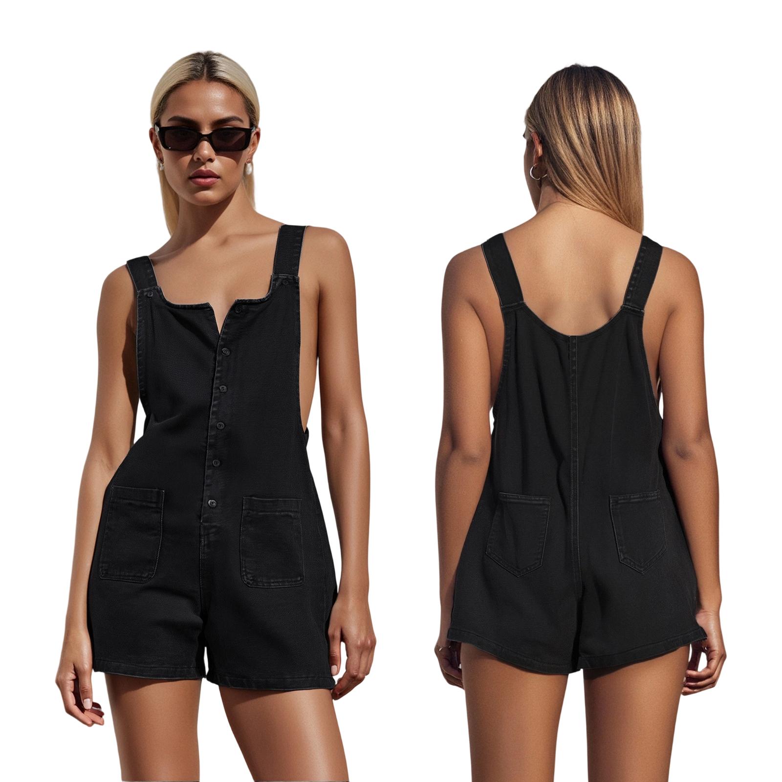 Combhasaki Women Button Denim Bib Overalls Shorts Solid Color Wide Leg Baggy Jean Jumpsuit Tank Playsuits with Pocket Streetwear XL
Combhasaki Women Button Denim Bib Overalls Shorts Solid Color Wide Leg Baggy Jean Jumpsuit Tank Playsuits with Pocket Streetwear XL