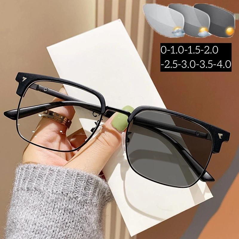 Ladies Half Frame Photochromic Glasses Women Luxury Design Diopter Sun Glasses Unisex Square Frame Finished Myopia Eyewear
Ladies Half Frame Photochromic Glasses Women Luxury Design Diopter Sun Glasses Unisex Square Frame Finished Myopia Eyewear