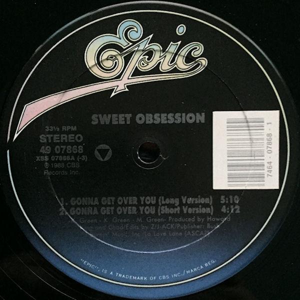 12inch Record SWEET OBSESSION - Gonna Get Over You 4907868 Epic 1988 US Soul/Funk Used
12inch Record SWEET OBSESSION - Gonna Get Over You 4907868 Epic 1988 US Soul/Funk Used
