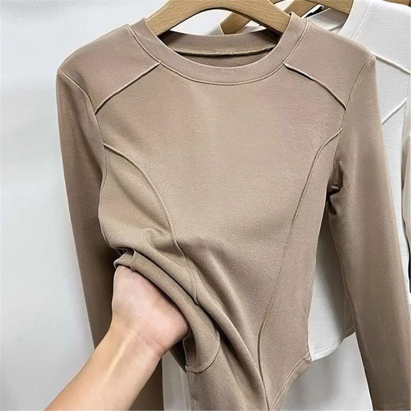 Женский облегающий флисовый базовый топ с резьбой - футболка с длинным рукавом и прямым плечом для осени/зимы M хаки
Женский облегающий флисовый базовый топ с резьбой - футболка с длинным рукавом и прямым плечом для осени/зимы M хаки