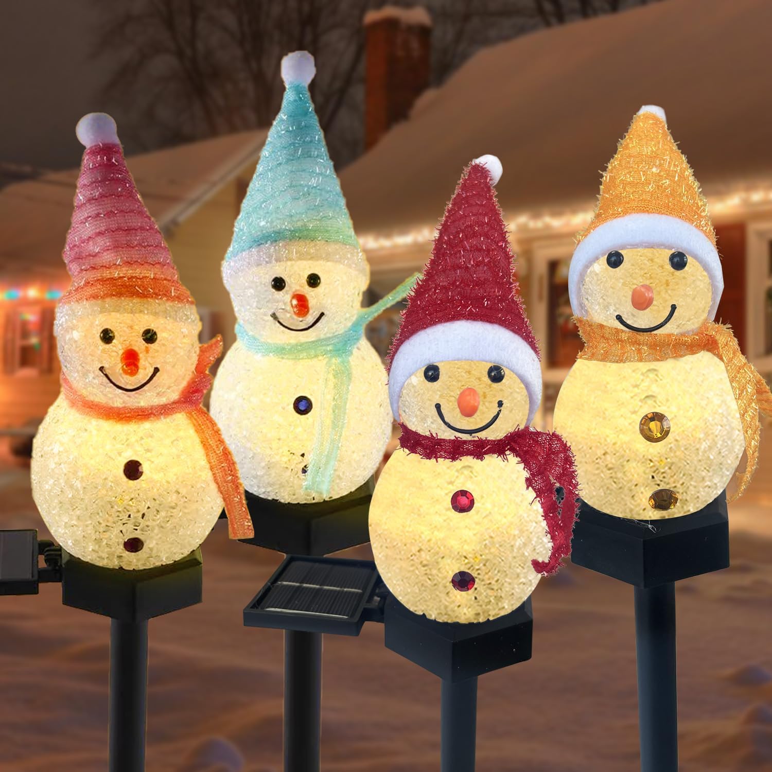 Solar Garden Lights, Snowman Ornament Lights, 4-Piece Set, Recessed Christmas Lighting, Waterproof, Automatic OnOff, Outdoor Garden Decoration,
Solar Garden Lights, Snowman Ornament Lights, 4-Piece Set, Recessed Christmas Lighting, Waterproof, Automatic OnOff, Outdoor Garden Decoration,