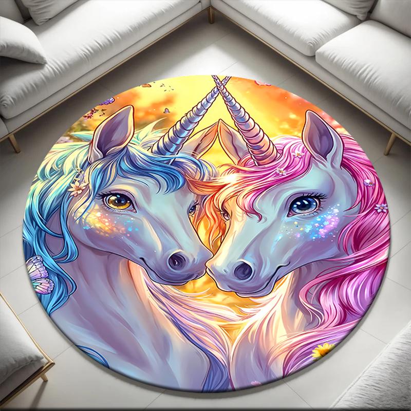 1pc Unicorn Twins Round carpet Painted Printed circular carpet, home door mat, outdoor travel protection carpet 80x80cm( 31x31in)
1pc Unicorn Twins Round carpet Painted Printed circular carpet, home door mat, outdoor travel protection carpet 80x80cm( 31x31in)