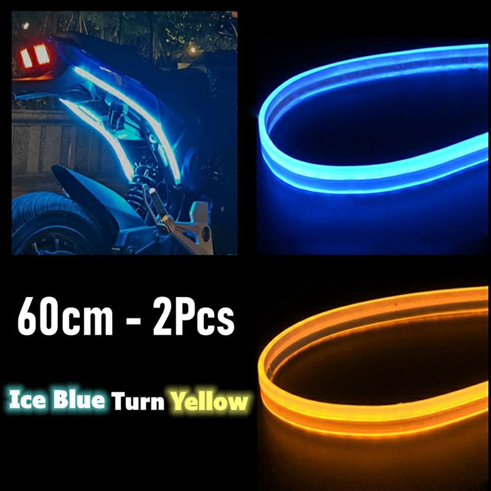 2Pcs 60cm Car LED Atmosphere Light Strip Flexible Silicone Daytime Running Light Ice Blue Turn Yellow Type A
2Pcs 60cm Car LED Atmosphere Light Strip Flexible Silicone Daytime Running Light Ice Blue Turn Yellow Type A