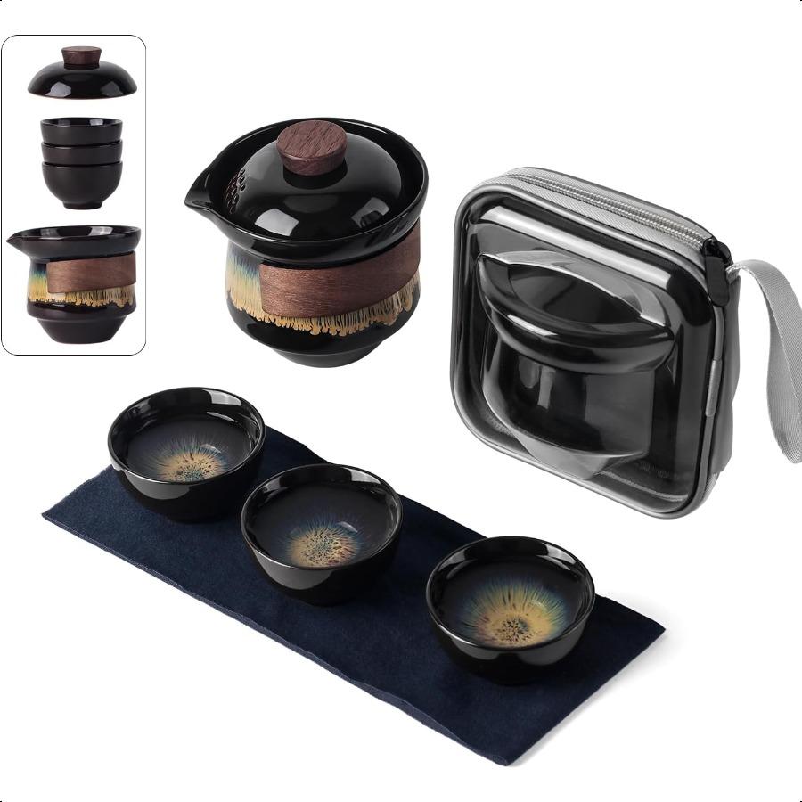 Portable Kungfu Teapot Tea Pot Set Ceramic Gongfu Teaset with 3 cup for One Set in One Bag Travel Tea Set Tea Pot for Tea Lover United States
Portable Kungfu Teapot Tea Pot Set Ceramic Gongfu Teaset with 3 cup for One Set in One Bag Travel Tea Set Tea Pot for Tea Lover United States