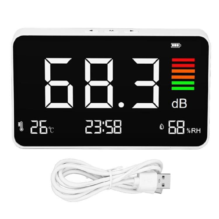 Rechargeable SPL Noise Level Tester Decibel Meter Desktop Sound Level Meter with Time Temperature and Humidity Display 1
Rechargeable SPL Noise Level Tester Decibel Meter Desktop Sound Level Meter with Time Temperature and Humidity Display 1