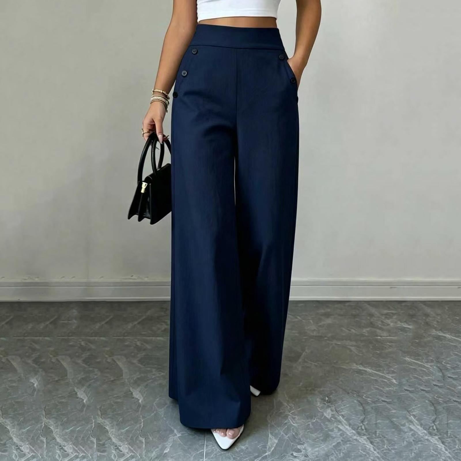 Women s High Waist Wide Leg Pants Double Button Decoration Straight Casual Trousers with Draped Fabric for Everyday Wear XXL
Women s High Waist Wide Leg Pants Double Button Decoration Straight Casual Trousers with Draped Fabric for Everyday Wear XXL