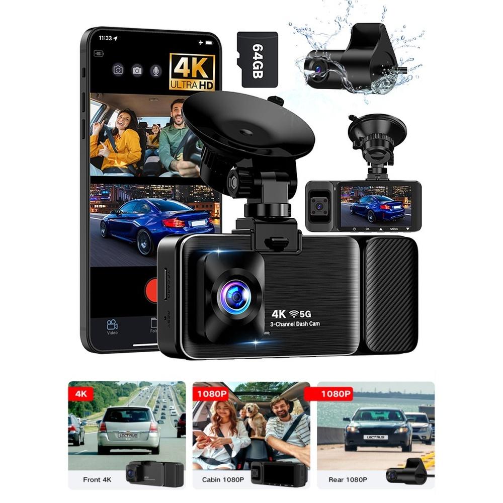 3 Channel 4K Dash Cam Front and Rear Inside 3840*2160P 5G WiFi Dash Cam APP Control Car Camera Night Vision 3 IPS Screen G-Sensor 24H Parking Mode L
3 Channel 4K Dash Cam Front and Rear Inside 3840*2160P 5G WiFi Dash Cam APP Control Car Camera Night Vision 3 IPS Screen G-Sensor 24H Parking Mode L