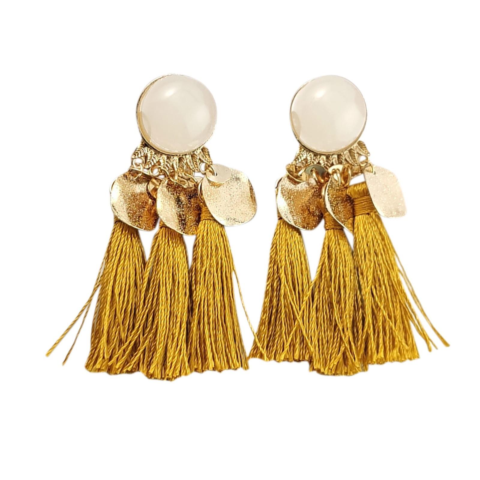 Women Bohemian Fashion Weave Tassel Earrings Long Drop Earrings Jewelry One Size жовтий
Women Bohemian Fashion Weave Tassel Earrings Long Drop Earrings Jewelry One Size жовтий