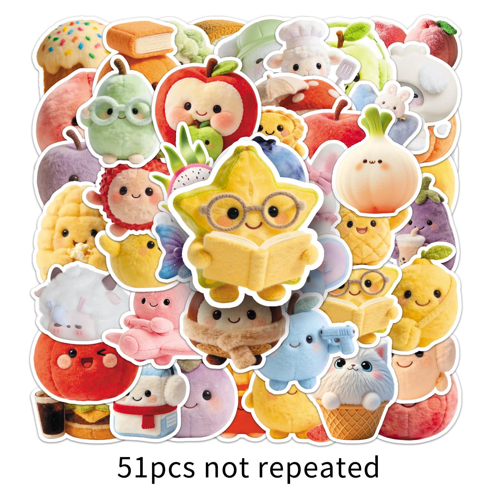 51 pcs Cute Animal & Vegetable Avatar Stickers for DIY Notebooks & Cars
51 pcs Cute Animal & Vegetable Avatar Stickers for DIY Notebooks & Cars