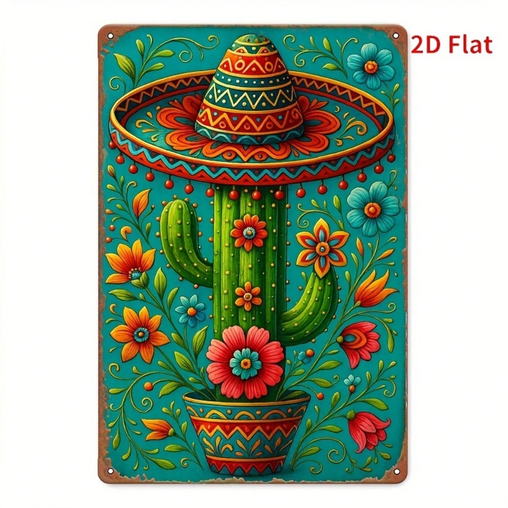 Vintage Mexican Sombrero Cactus Metal Tin Sign Wall Art Decor For Bar Cafe Garage 20x30 різнокольоровий
Vintage Mexican Sombrero Cactus Metal Tin Sign Wall Art Decor For Bar Cafe Garage 20x30 різнокольоровий