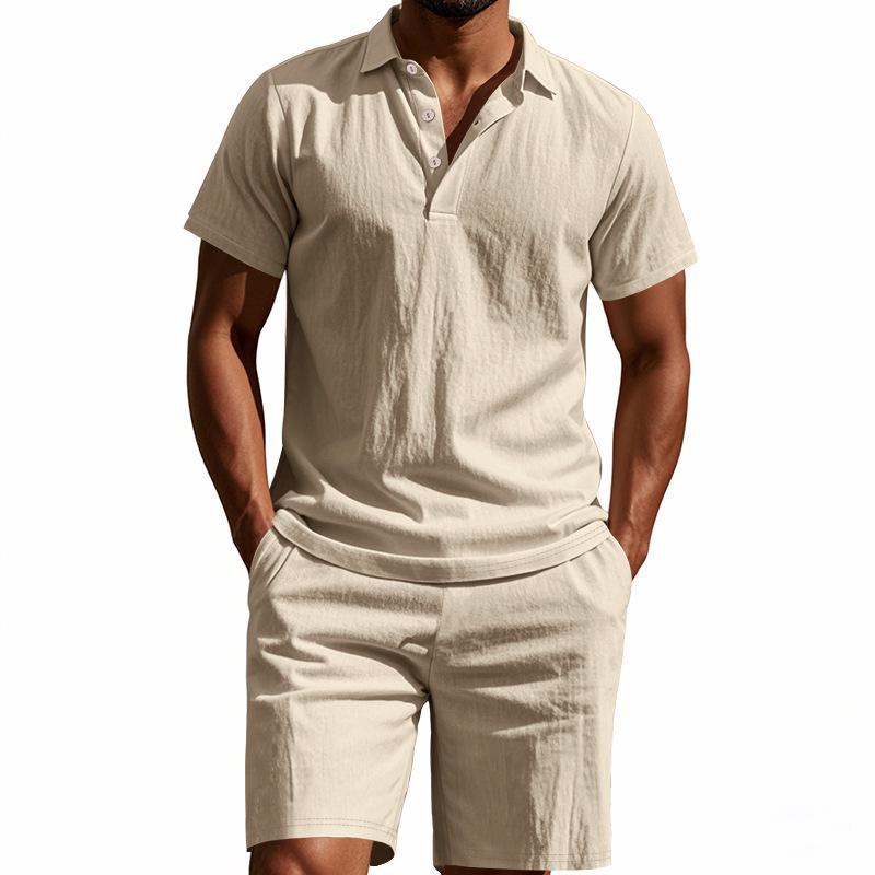 Men s Summer Sporty Cotton Linen Two-Piece Set: Breathable Short Sleeve Polo Shirt & Lapel Shorts XXXL хакі
Men s Summer Sporty Cotton Linen Two-Piece Set: Breathable Short Sleeve Polo Shirt & Lapel Shorts XXXL хакі