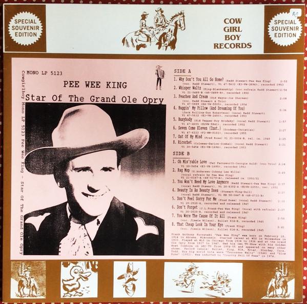 LP Record PEE WEE KING Star Of The Grand Ole Opry LP5123 Cowgirlboy Reco Germany CountryFolk Used
LP Record PEE WEE KING Star Of The Grand Ole Opry LP5123 Cowgirlboy Reco Germany CountryFolk Used