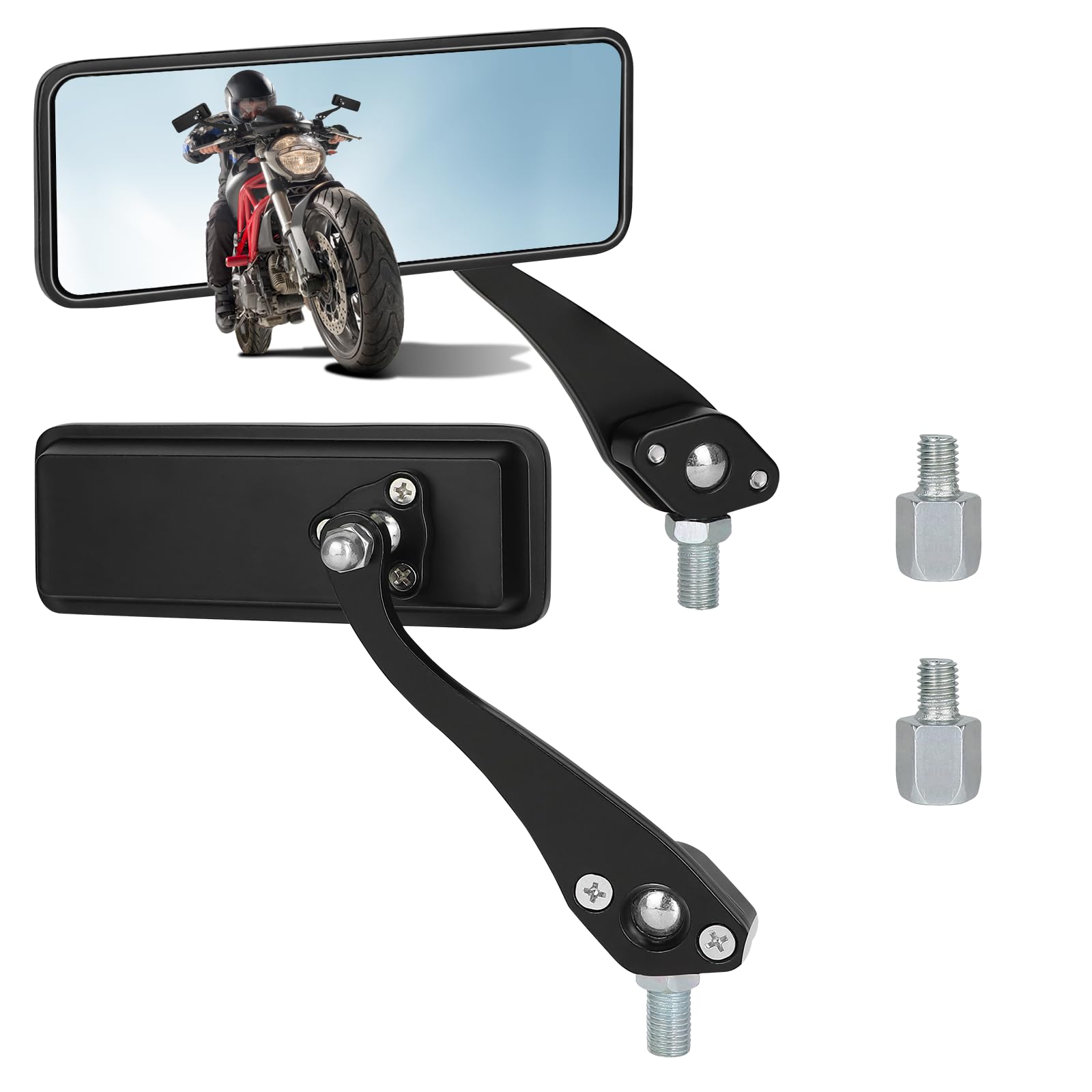 VLOOKEE Motorcycle Left and Right Universal Conversion Screws Easy Blue Adjustable Aftermarket Mirrors, 10mm, Set, Off-Road Mirrors, Square, 7.6mm
VLOOKEE Motorcycle Left and Right Universal Conversion Screws Easy Blue Adjustable Aftermarket Mirrors, 10mm, Set, Off-Road Mirrors, Square, 7.6mm