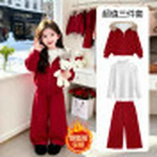 Girls Winter Velveteen Fleece Set - Red Three-Piece, Cotton Composite, Silver Fox Design, 420g, Perfect for New Year. 170cm
Girls Winter Velveteen Fleece Set - Red Three-Piece, Cotton Composite, Silver Fox Design, 420g, Perfect for New Year. 170cm