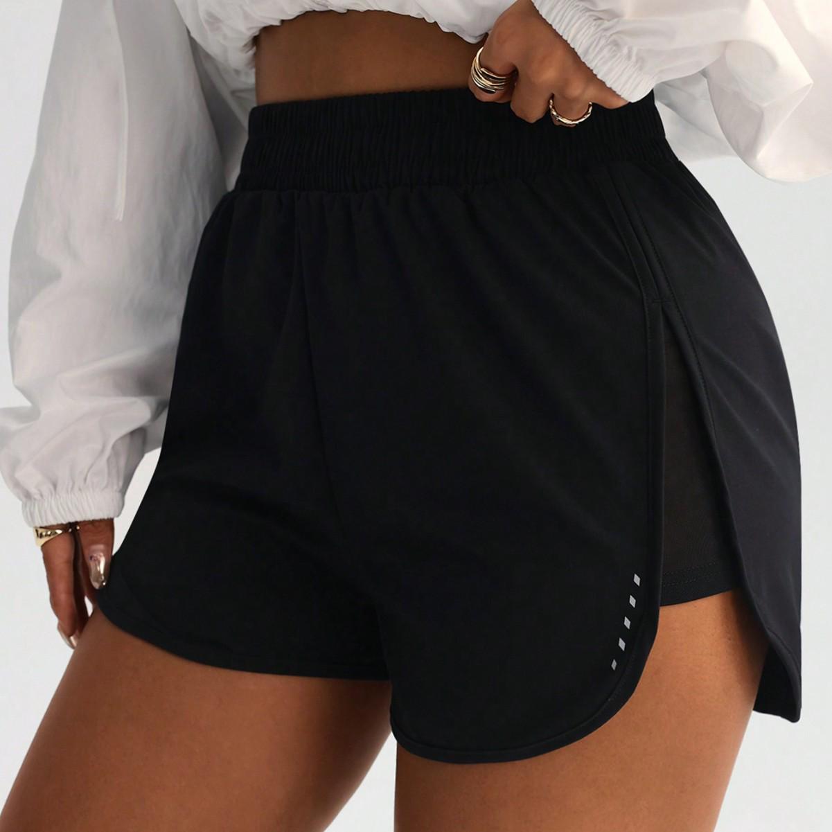 Женские спортивные шорты два в одном с высокой талией и карманом - Защита от просвечивания, дышащие, дизайн с прямыми штанинами для летнего бега. Medium чёрный
Женские спортивные шорты два в одном с высокой талией и карманом - Защита от просвечивания, дышащие, дизайн с прямыми штанинами для летнего бега. Medium чёрный