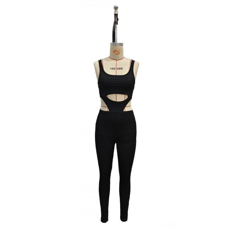 European and American Style Cross-Border Solid Color Women s Bodycon Sexy Versatile Jumpsuit with Hollow-Out Backless Mid-Waist Tight-Fitting Bodysuit Black S
European and American Style Cross-Border Solid Color Women s Bodycon Sexy Versatile Jumpsuit with Hollow-Out Backless Mid-Waist Tight-Fitting Bodysuit Black S