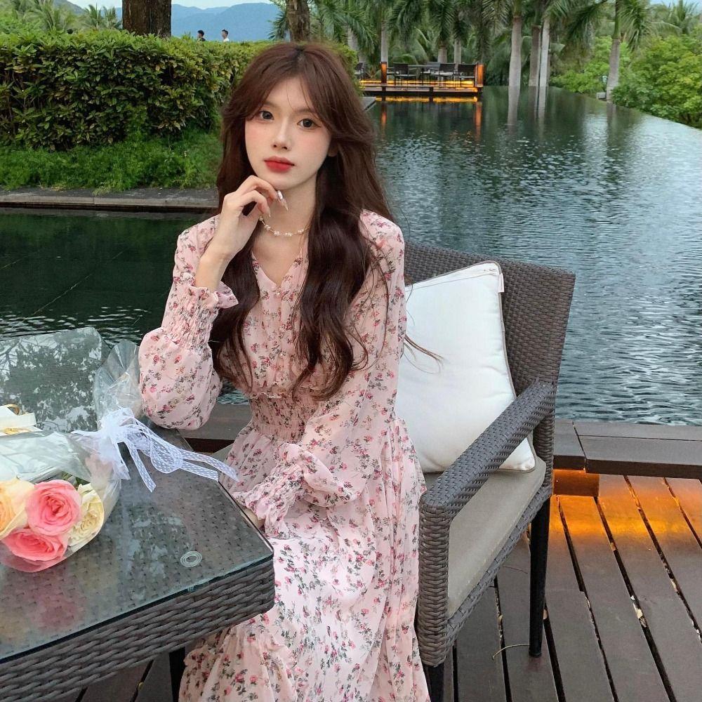 Vintage Flower Printing Dress Elegant V-neck Collar Dress Chic Pearl Floral Shirtdress Spring XL синий
Vintage Flower Printing Dress Elegant V-neck Collar Dress Chic Pearl Floral Shirtdress Spring XL синий