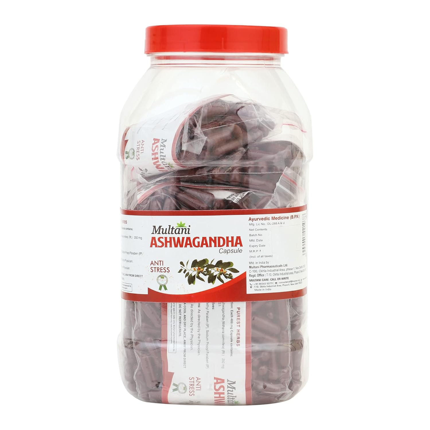 Multani Ashvagandha Capsules Herbal Wellness Support Supplement 1000 Capsules Pack 1 Ayurvedic Formula Daily Use
Multani Ashvagandha Capsules Herbal Wellness Support Supplement 1000 Capsules Pack 1 Ayurvedic Formula Daily Use