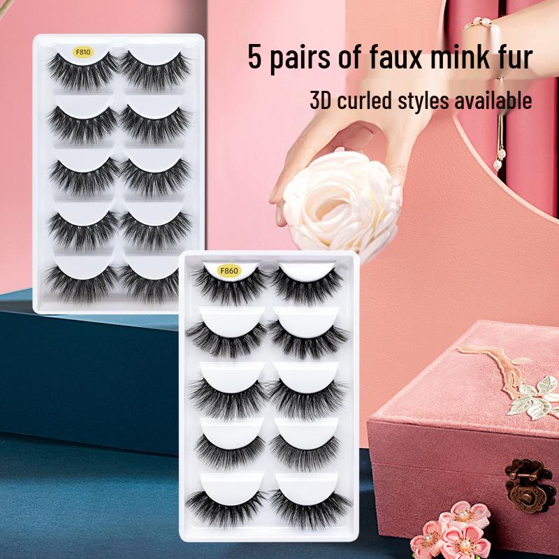 European & American Style Mink Fur False Eyelashes Set - 5 Pairs, Thick & Curled, Multi-Style Options Standard
European & American Style Mink Fur False Eyelashes Set - 5 Pairs, Thick & Curled, Multi-Style Options Standard
