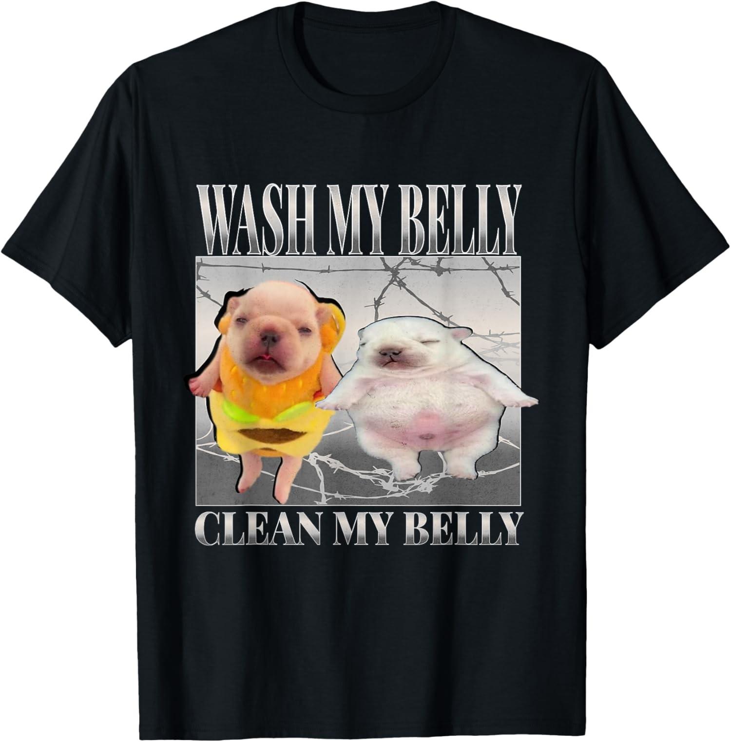 The funny Pibble Meme Wash My Belly clean design mens and womens Tshirt with humorous printed patterns on the front S
The funny Pibble Meme Wash My Belly clean design mens and womens Tshirt with humorous printed patterns on the front S