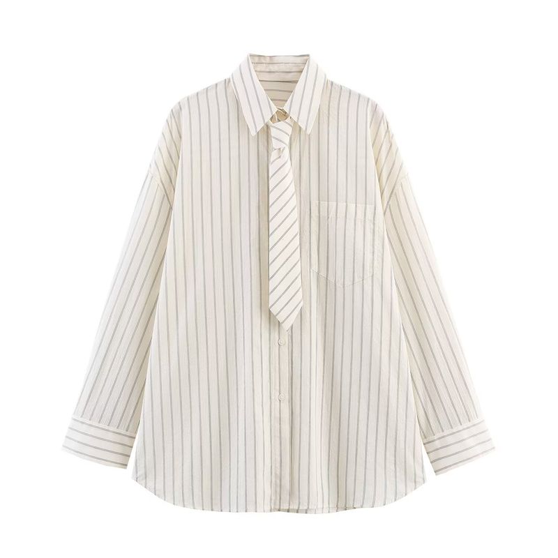 Autumn New Arrival Fashion Wind Foreign Trade Women s Clothing Stylish Simple and Versatile Stripes Tie Loose Shirt 4764113 Beige L
Autumn New Arrival Fashion Wind Foreign Trade Women s Clothing Stylish Simple and Versatile Stripes Tie Loose Shirt 4764113 Beige L