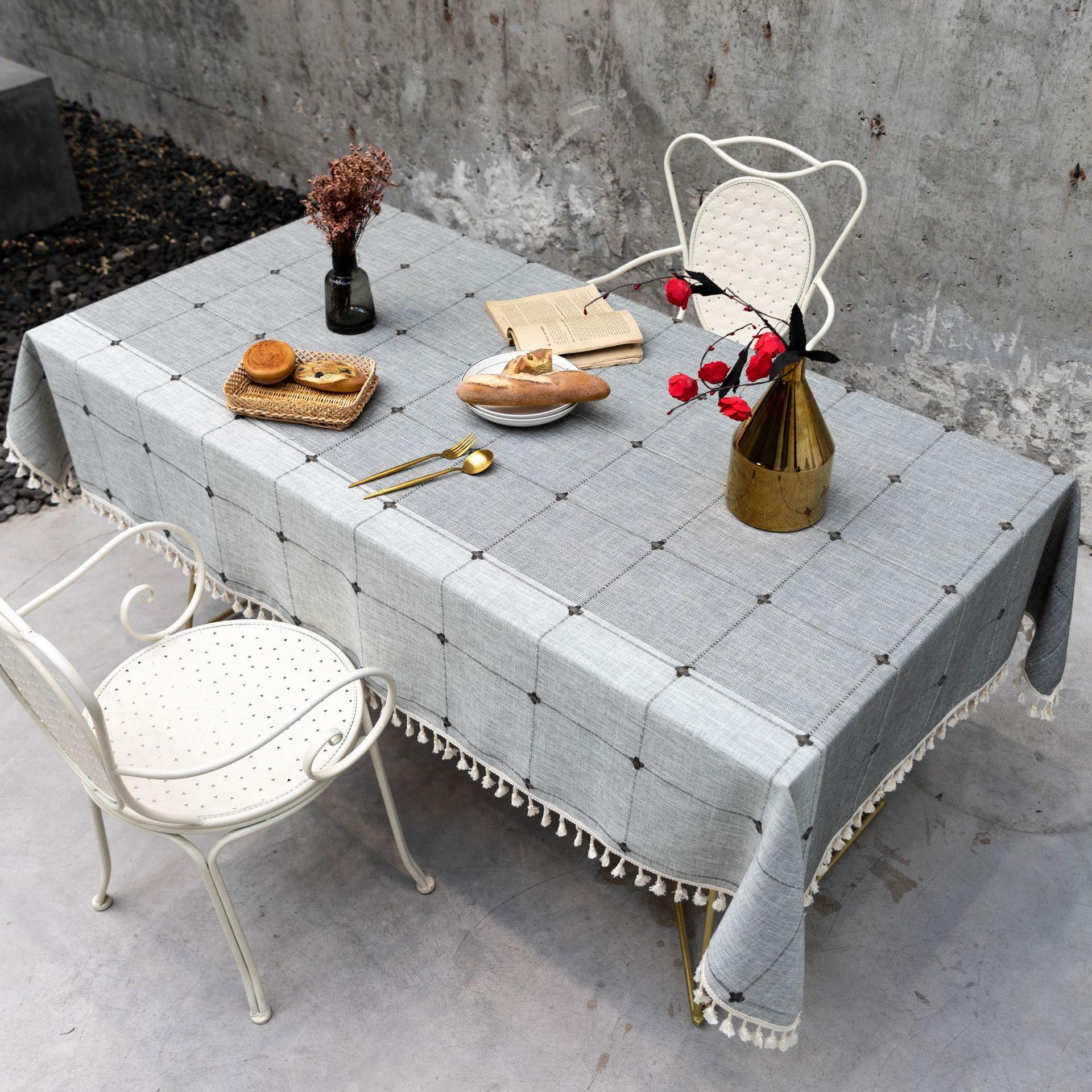 Cotton And Linen Embroidered Dining Table Cloth Japanese Fringed Fabric Plaid Coffee Table Cloth Tablecloth Non-Slip Tablecloth 90*90cm
Cotton And Linen Embroidered Dining Table Cloth Japanese Fringed Fabric Plaid Coffee Table Cloth Tablecloth Non-Slip Tablecloth 90*90cm