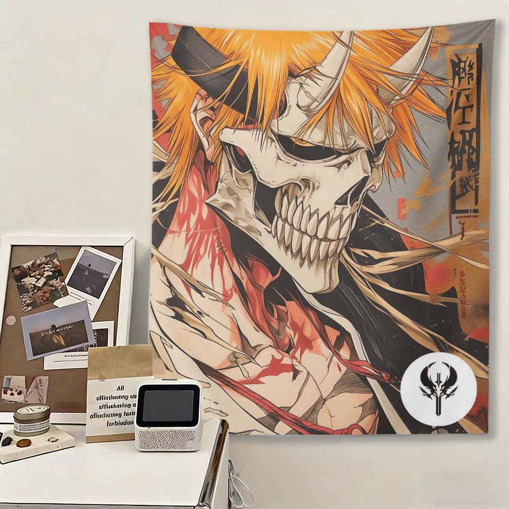 Vintage Bleach Anime Tapestry Ichigo Hollow Form Japanese Samurai Style Wall Hanging Aesthetic Bedroom Dorm Decor 74x94cm(29x37in)
Vintage Bleach Anime Tapestry Ichigo Hollow Form Japanese Samurai Style Wall Hanging Aesthetic Bedroom Dorm Decor 74x94cm(29x37in)