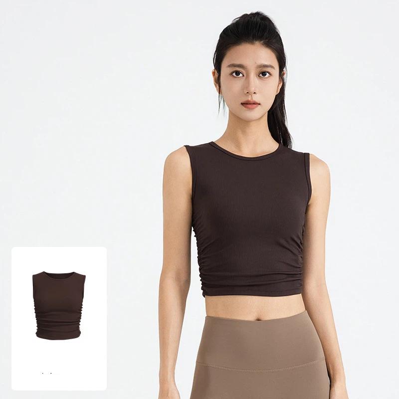 Summer New Sports Vest Women Pleated Sleeveless Waist Round Neck Slim Yoga Top Female XXL
Summer New Sports Vest Women Pleated Sleeveless Waist Round Neck Slim Yoga Top Female XXL