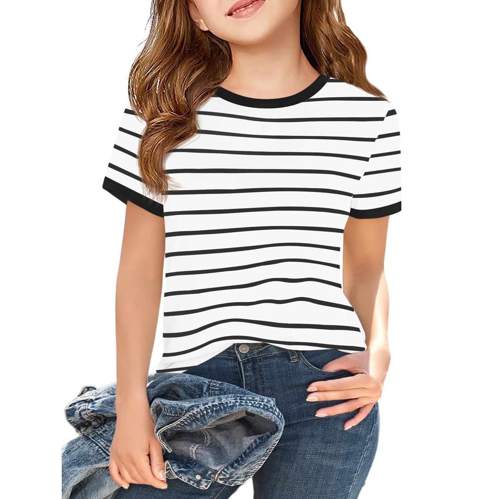 Girls Striped Raglan Tee - Casual Short Sleeve Round Neck T-Shirt 120 чорний
Girls Striped Raglan Tee - Casual Short Sleeve Round Neck T-Shirt 120 чорний